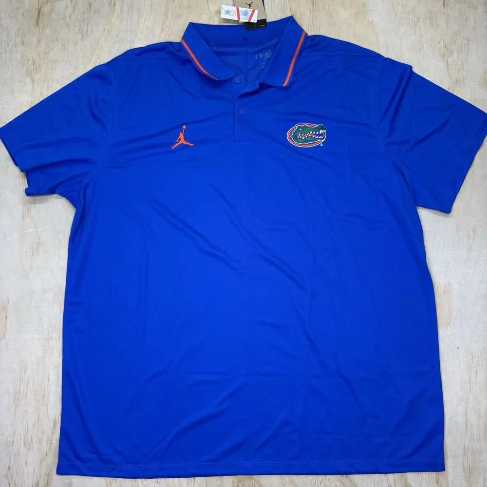 NEW Florida Gators Jordan Brand Dri-Fit Coaches Polo Shirt Short Sleeve 2XL